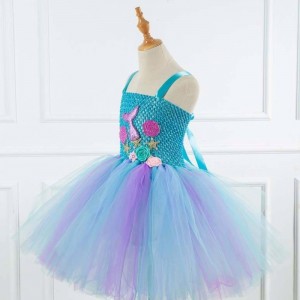 2022 Best Sell Kids Halloween Cosplay Costume Ubrania Tutu Little Mermaid Costume HCMM-017