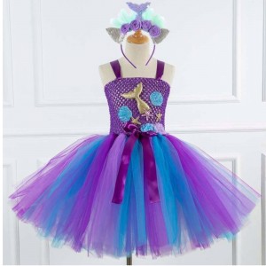 2022 Best Sell Kids Halloween Cosplay Costume Ubrania Tutu Little Mermaid Costume HCMM-017