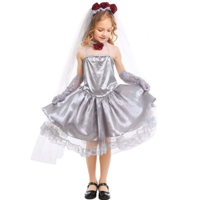 Halloween Cosplay Costume Fancy Grey Girls Ghost Bride Sukienka kostiumowa HCVM-009