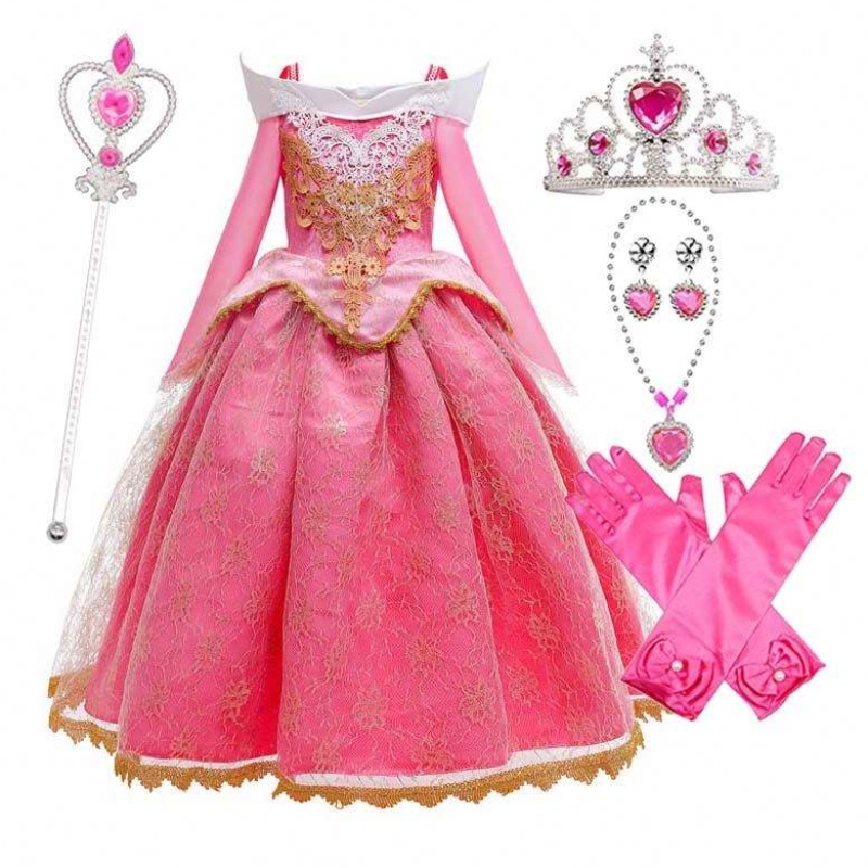 Dziewczyna Księżniczka Dress Up Sleeping Beauty Pink Princess Costume za 3-10Y HCSP-001