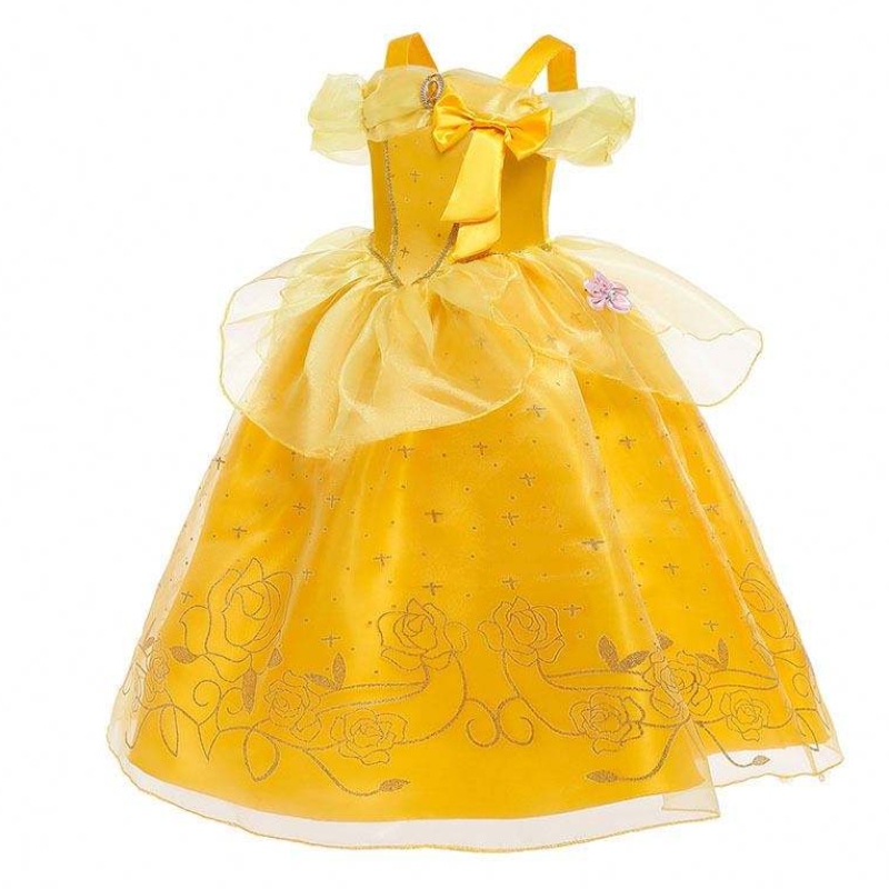 Halloween świąteczne stroje małe dziewczynki żółte warstwa