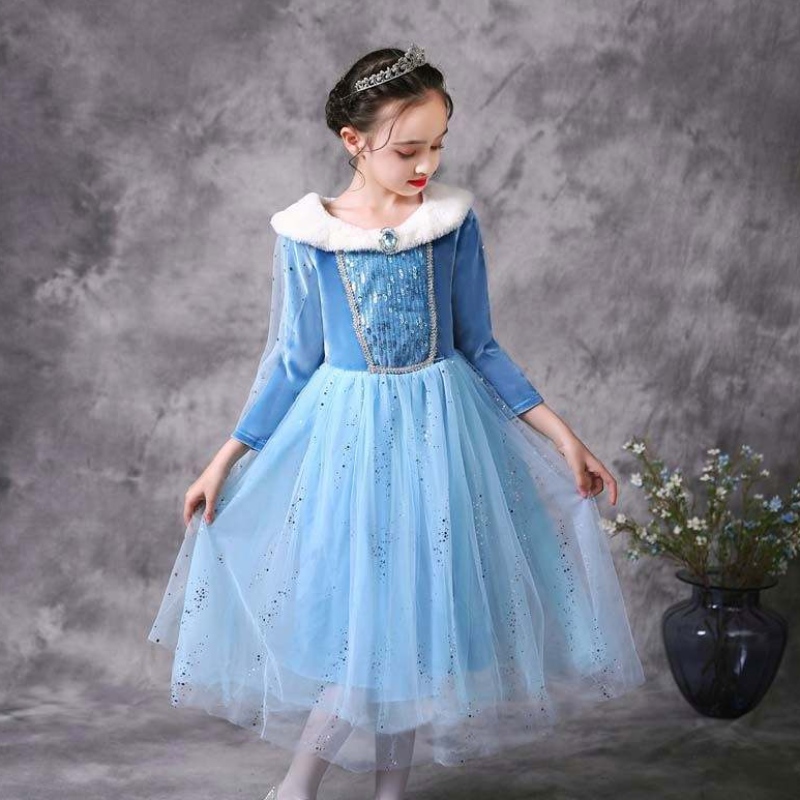 Halloween Cosplay Winter Warm Fancy Dress Up Elsa Dress Cosplay Costplay z Cape HCGD-045