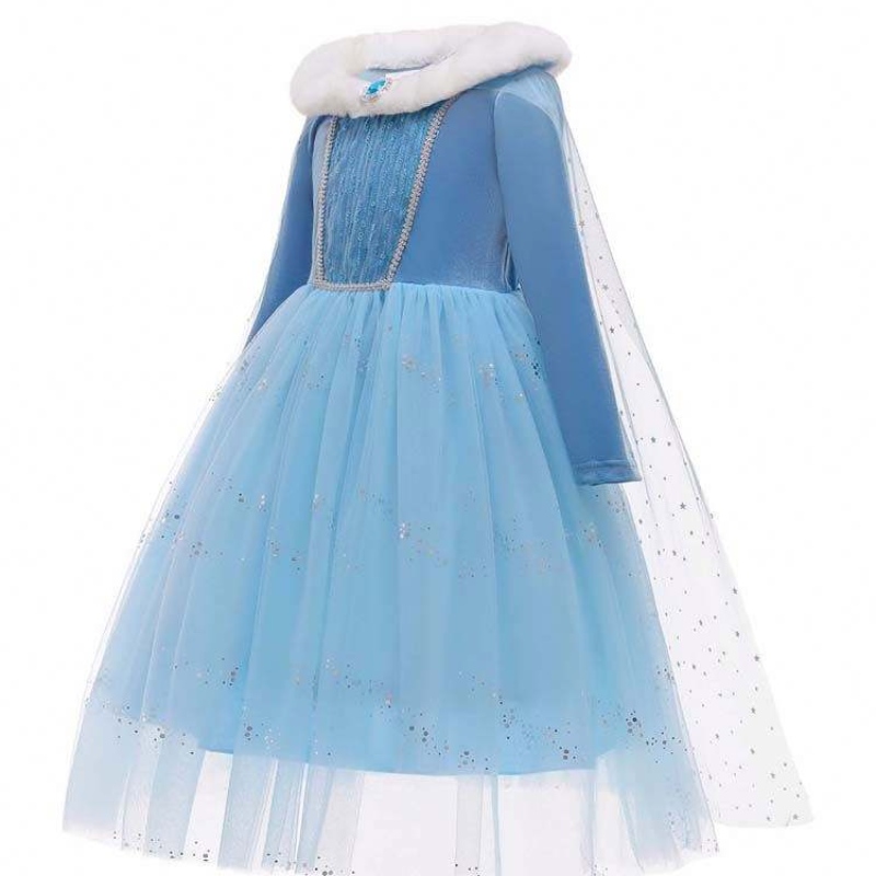 Halloween Cosplay Winter Warm Fancy Dress Up Elsa Dress Cosplay Costplay z Cape HCGD-045