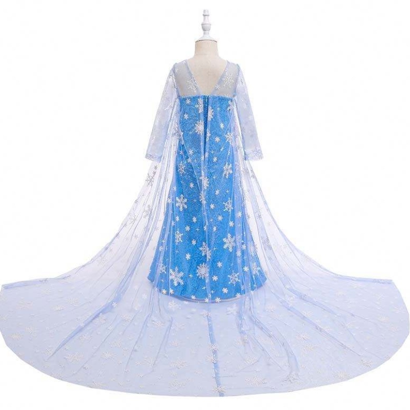 Kostium dzieci Mała dziewczynka sukienka Snow Queen Cape Princess Elsa sukienka HCGD-047