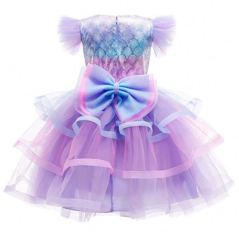 2022 Dziewczyny Urodzinowa sukienka syrenka Korona Naszyjka Księżniczka Dziewczyna Mermaid Sukienka dla dzieci dziewczyny HCMM-004