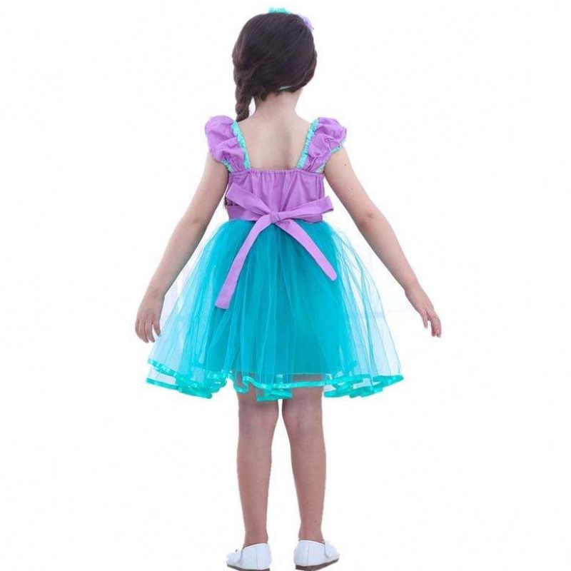 Little Angel Mermaid Alice Child Princess Fluffy Blue Tutu Mermaid Temat Sukienka dla dziewczynki HCMM-008