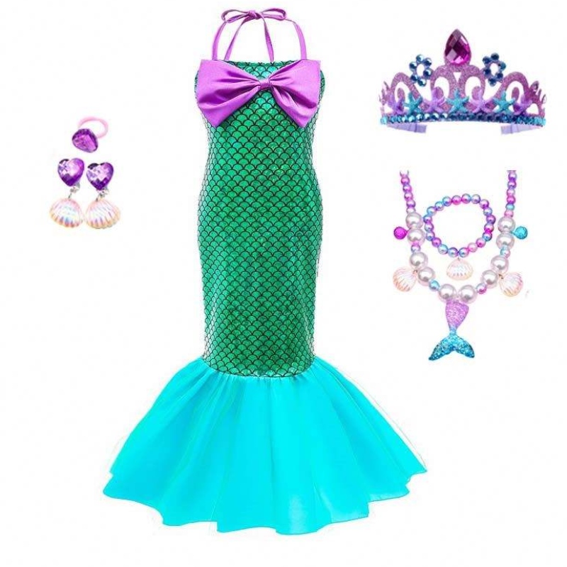 Dzieci Baby Girl Cosplay Costumes Ariel Princess Mittle Mermaid Sukienka dla dzieci Baby Girl HCMM-009