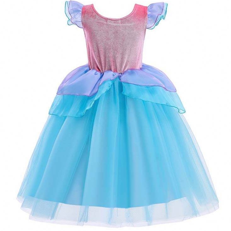 2022 Top Sales Halloween Child Princess Costins Ariel Blue Dress Costume HCMM-012