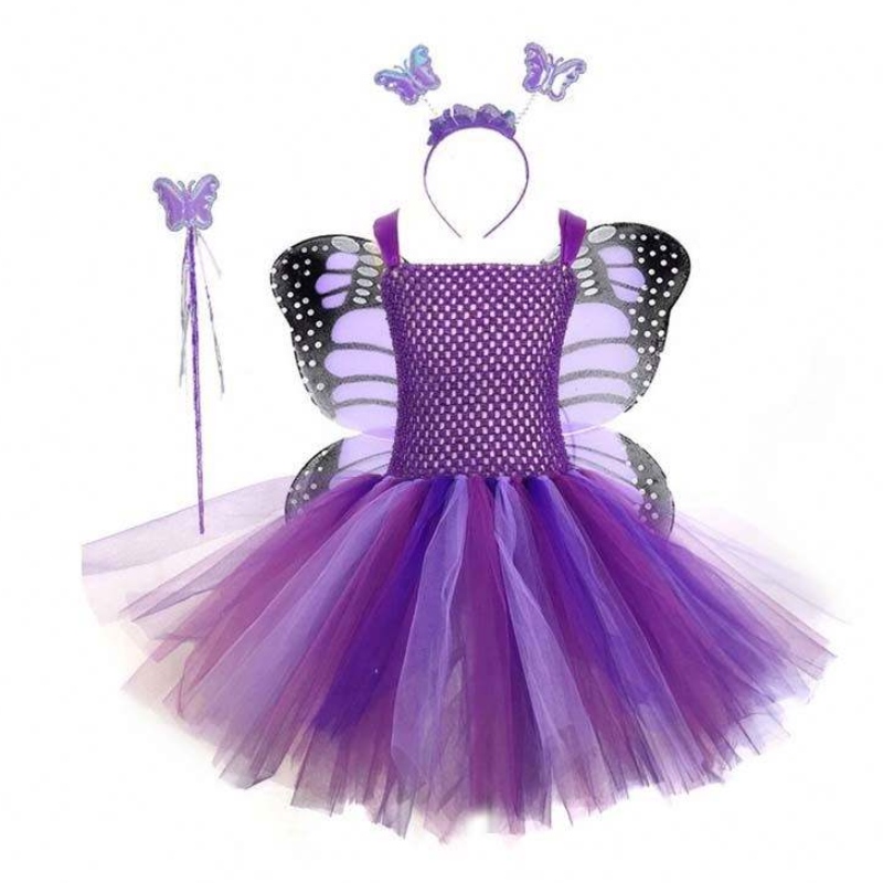 Christmas Kids Birthday Party Girls Gradient Mesh Tutu Butterfly Fairy Costume Kids HCMU-013