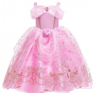 Kid Księżniczka Dress Girl Summer Party Ubrania Pink Princess Aurora Costume HCSP-012