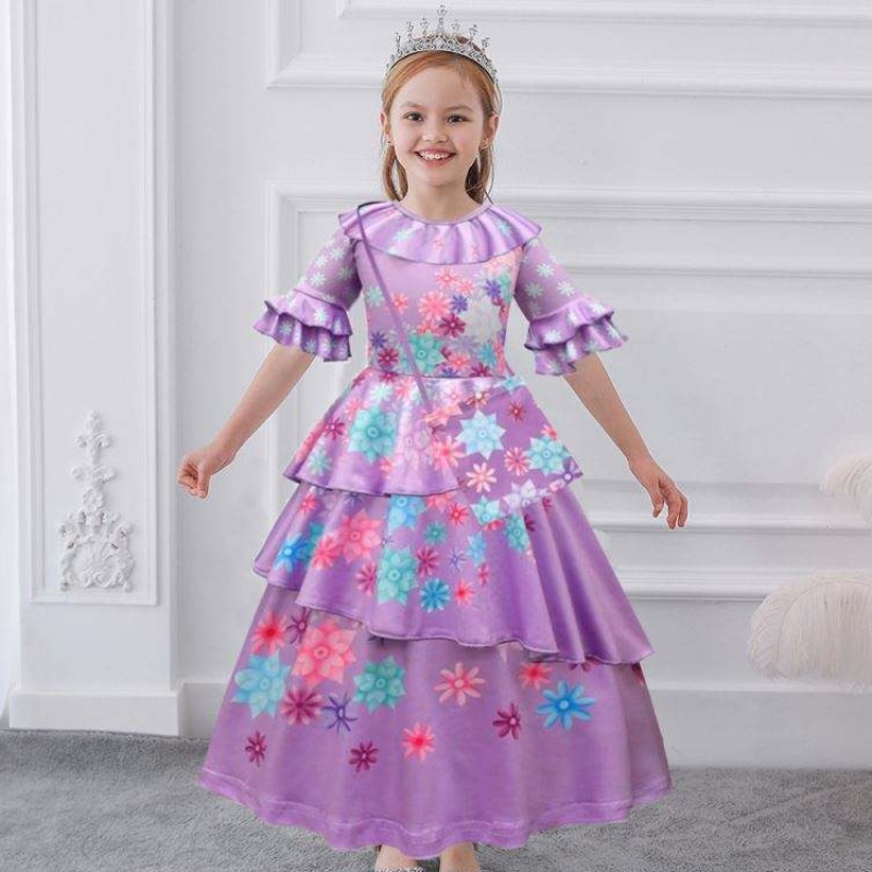 Baige Purple Isabella Mirabel Encanto Cosplay Costume Dress Girlss Princess Dress MFMW001