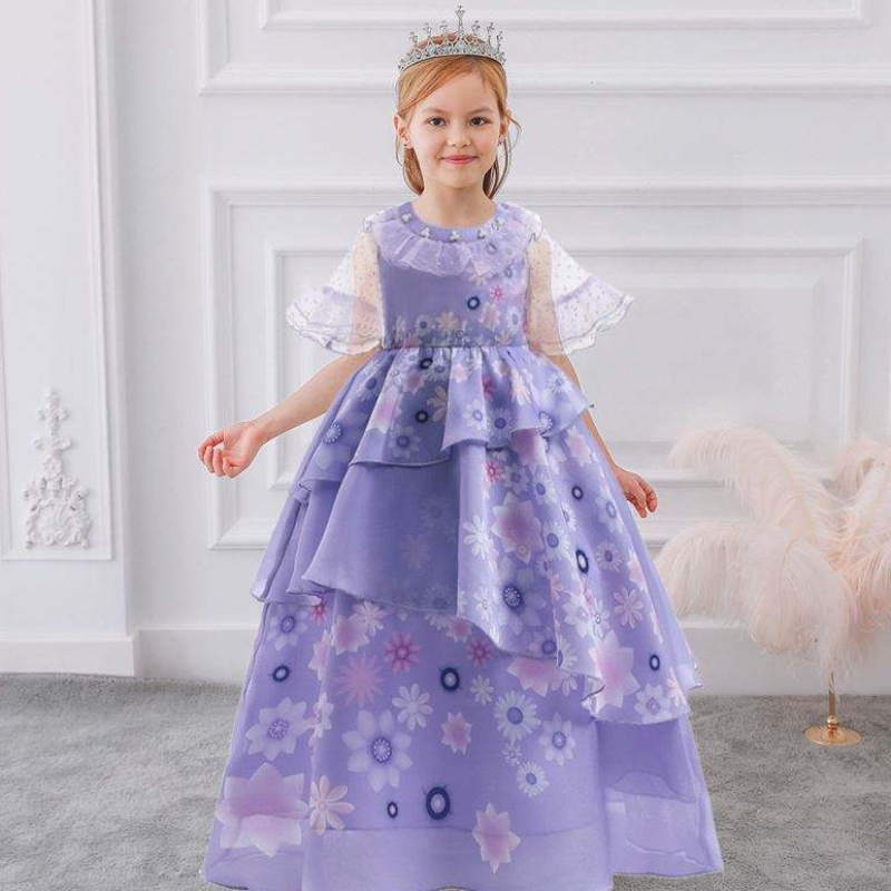 Baige Purple Isabella Mirabel Encanto Cosplay Costume Dress Girlss Princess Dress MFMW001