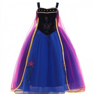 Hurtowa księżniczka Anna Elsa kostium długi sukienkę Kids Christmas Party Cosplay Cosplay Fancy sukienki dla dziewcząt L0695