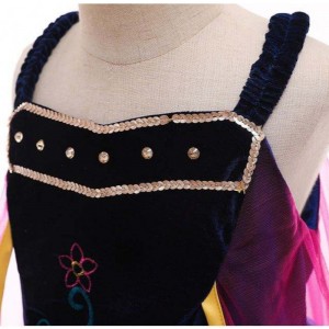 Hurtowa księżniczka Anna Elsa kostium długi sukienkę Kids Christmas Party Cosplay Cosplay Fancy sukienki dla dziewcząt L0695