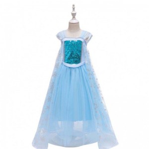 Nowy kostium królowej śniegu księżniczka Elsa Blue Dress Halloween Costume BX1705