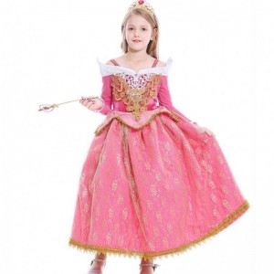 Baige Girls Dress Sleeping Beauty Princess Aurora Lace Dress Cosplay Costume