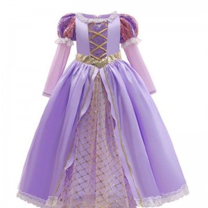 Baige Amazon gorąca sprzedaż sukienki dla dzieci Cosplay kostium Halloween Sophia Rapunzel Dress Princess Long Party Dress