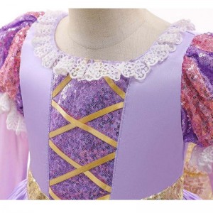 Baige Amazon gorąca sprzedaż sukienki dla dzieci Cosplay kostium Halloween Sophia Rapunzel Dress Princess Long Party Dress