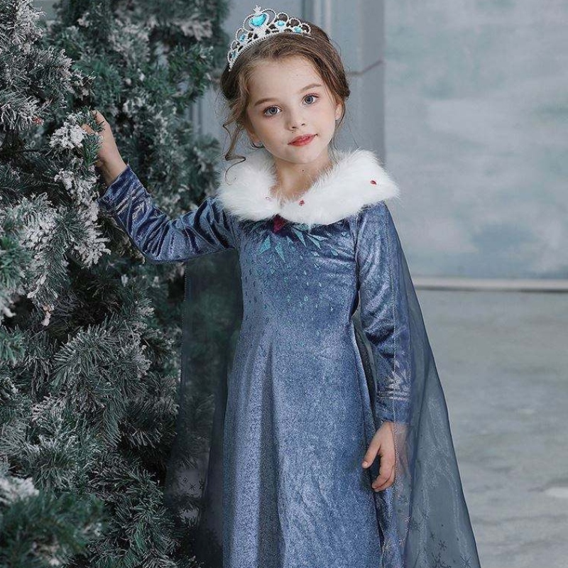 2020 hurtowa impreza Elsa Anna Princess dziewczyna dzieci zimowy płaszcz ubieraj się w płaszcz z płaszczem