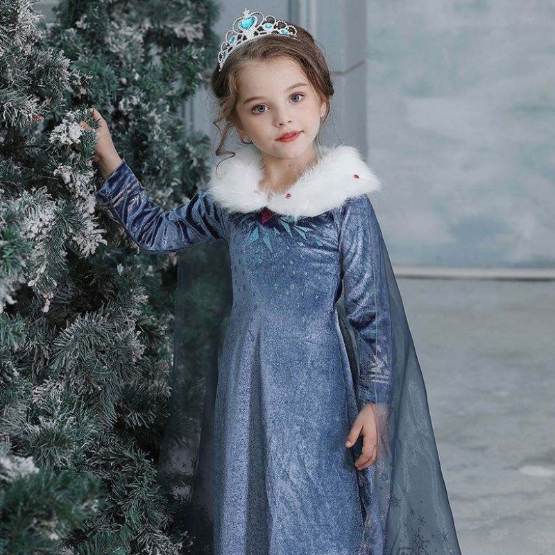 2020 hurtowa impreza Elsa Anna Princess dziewczyna dzieci zimowy płaszcz ubieraj się w płaszcz z płaszczem