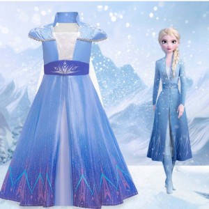 Nowe sukienki Elsa moda krótkie rękawy powłok Halloween Fairy Princess Child Cosplay Cosplay