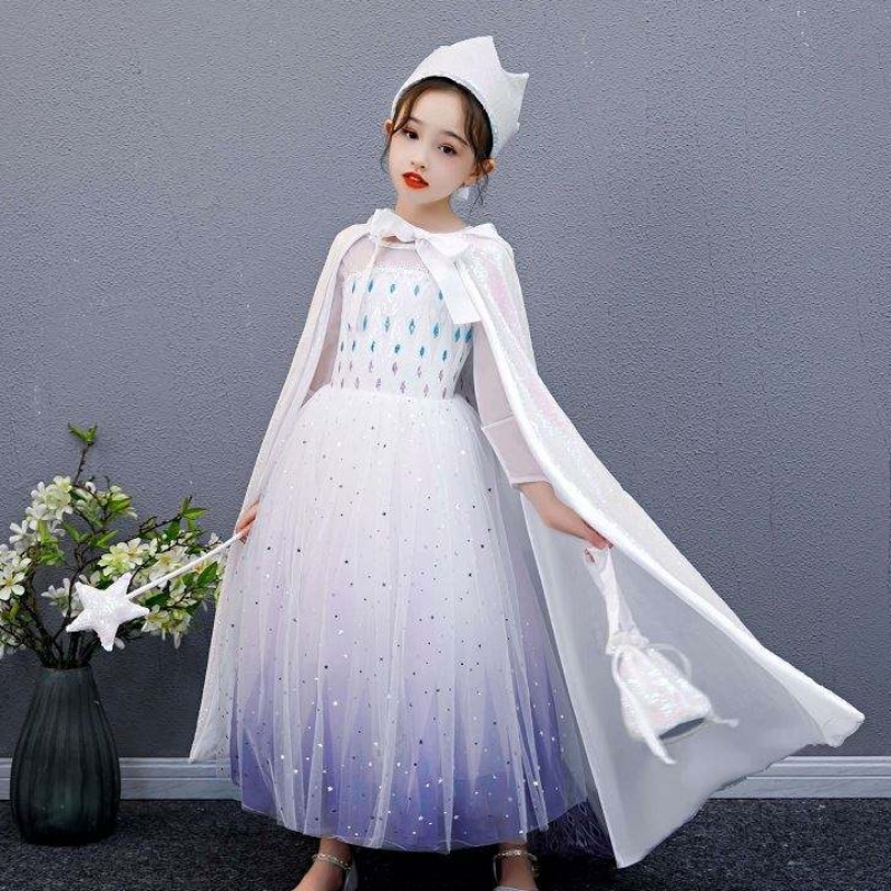 Baige Girl Cequined Cape Snow Queen Elsa Anna Costume Halloween przyjęcie Bożego Narodzenia dla dziewcząt BX211