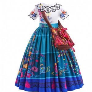 2022 Gorąca sprzedaż dziewczynki Encanto Film Dress Up Mirabel Costume Baby Kids Summer Długość