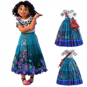 2022 Gorąca sprzedaż dziewczynki Encanto Film Dress Up Mirabel Costume Baby Kids Summer Długość