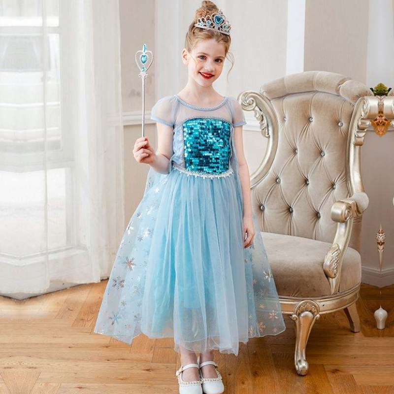 Baige Nowe przybycie bez rękawów Elsa Anna moda dla dzieci kostium cosplay dziewczyny kostiumowe sukienki imprezowe