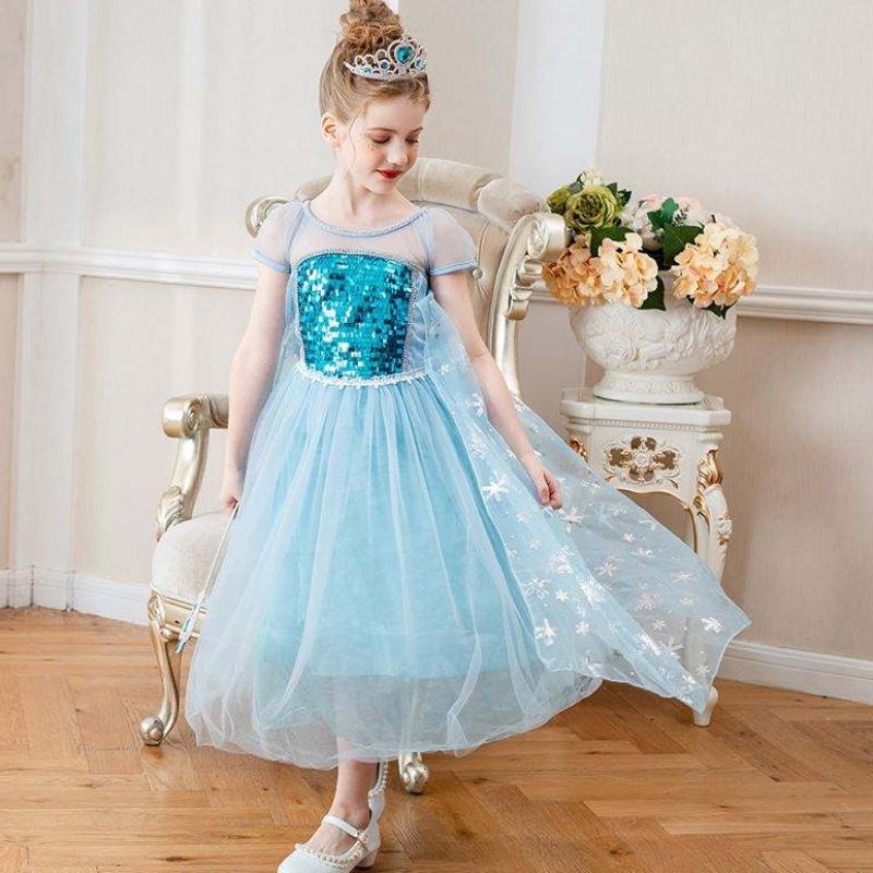 Baige Nowe przybycie bez rękawów Elsa Anna moda dla dzieci kostium cosplay dziewczyny kostiumowe sukienki imprezowe