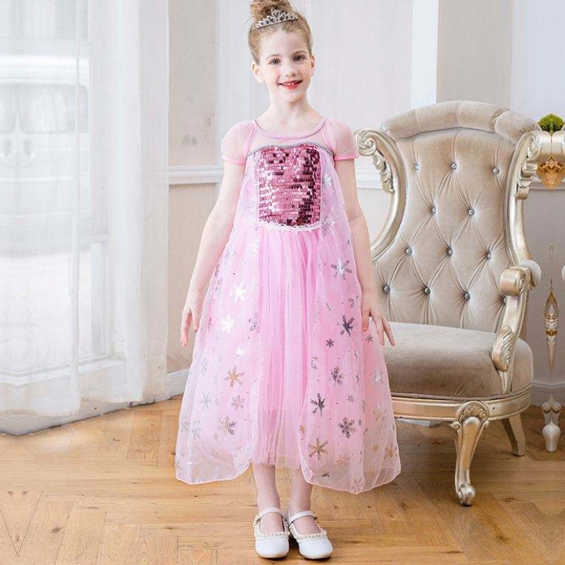 Baige Nowe przybycie bez rękawów Elsa Anna moda dla dzieci kostium cosplay dziewczyny kostiumowe sukienki imprezowe