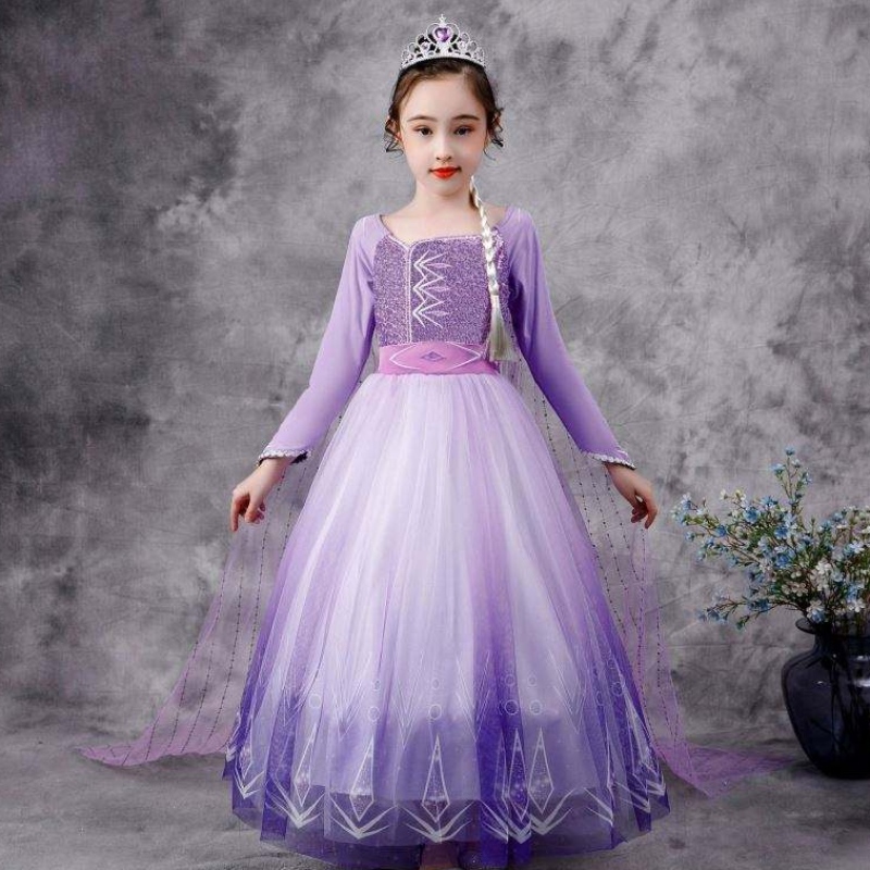 Baige New Elsa Costume 2 Girls Princess Sukienki śniegu królowa