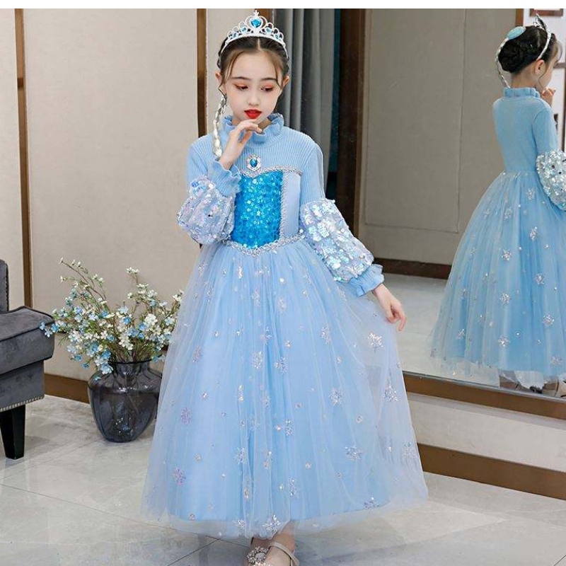Sukienka z rękawem Ong Elsa sukienka Cosplay Performance Costume Costum