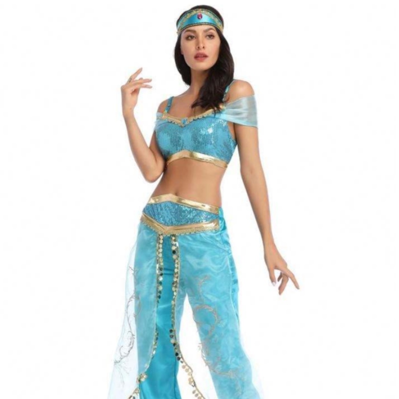 Hurtownia seksowna jaśminowa aladdin spodnie kobiety kostium księżniczki kostium dla dorosłych arabski tancerz tancerz Kostium księżniczki Jasmine cosplay