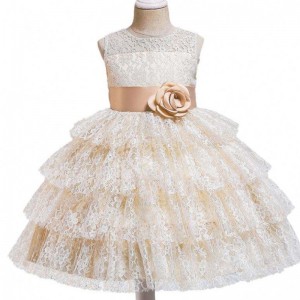 Baige Summer Fashion Tulled Dress Flower Girl Suknia ślubna 12 lat Dziewczyny Kid Różowe sukienki wieczorowena imprezę