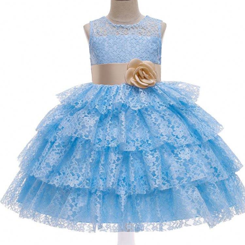 Baige Summer Fashion Tulled Dress Flower Girl Suknia ślubna 12 lat Dziewczyny Kid Różowe sukienki wieczorowena imprezę