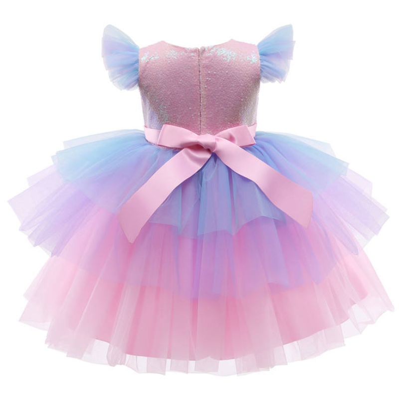 Dziewczyny formalne sukienka księżniczki Dzieci Koronki Tiul Rainbow Eleganckie wieczorne ciasto imprezowe Tutu Suknia balowa dzieci Kostium