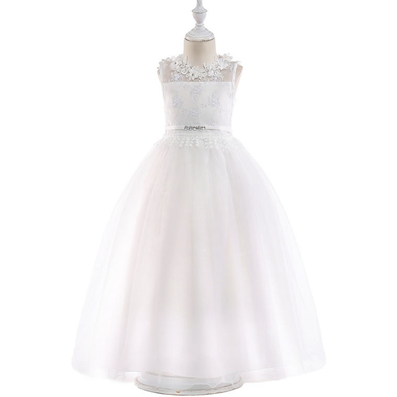 2022 Girl Party Sukienka Elegancka biała druhna Księżniczka Sukienki dla dzieci Ubrania Dziewczęce Dzieci Suknia ślubna 10 12 lat