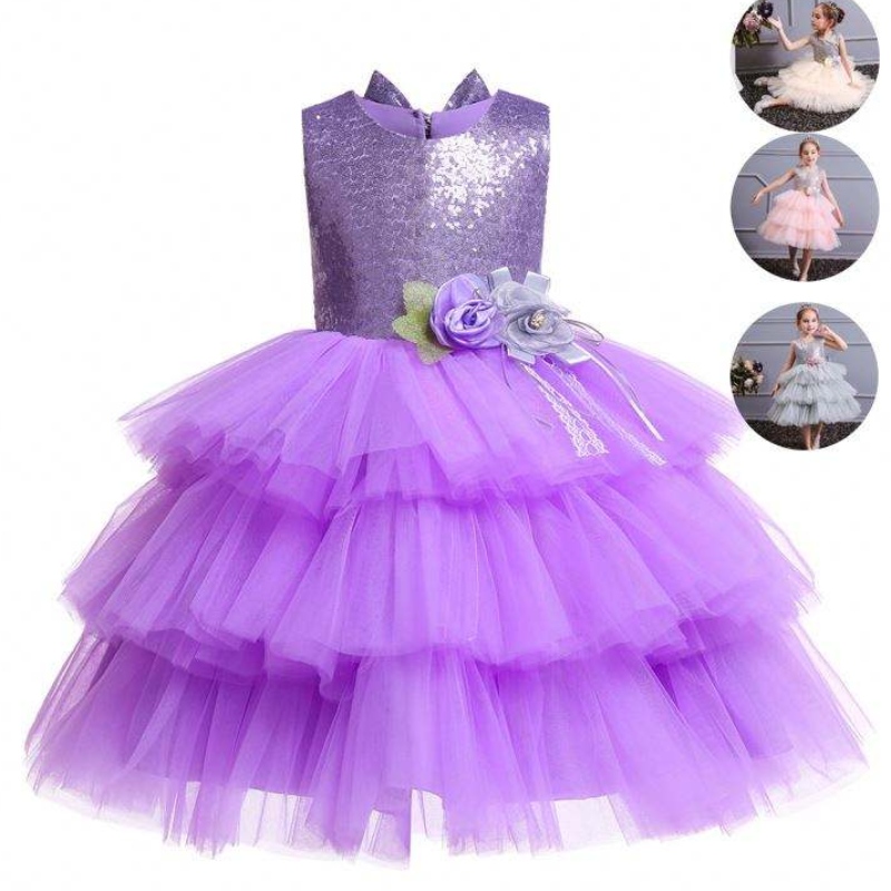 Summer New Backless Cake Księżniczka Dziewczyna Bow Bow Child Children's Fashion Dress Costume 1729