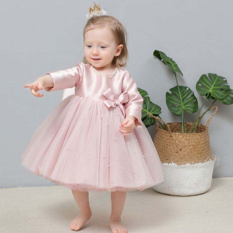 Baige New Baby One-Year Sukienka Księżniczka Sukienka Baby Set-Day Big Bow Grusted Children Dress DZ008