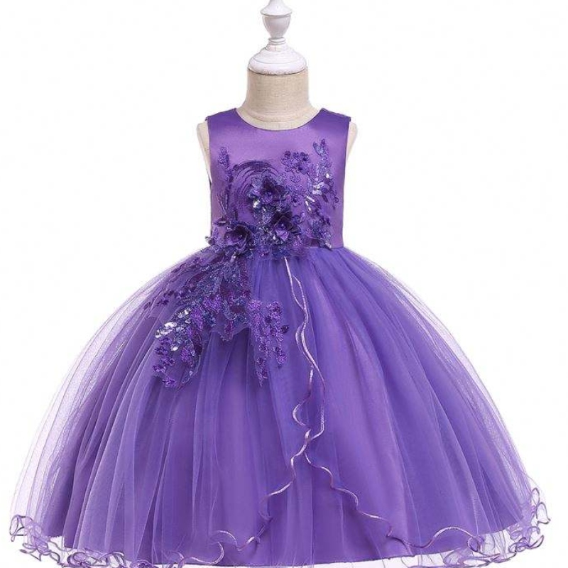 Baige New Fashion Girls Kids Party Lace Sukienki Letnia butik odzież dla dzieci L5063