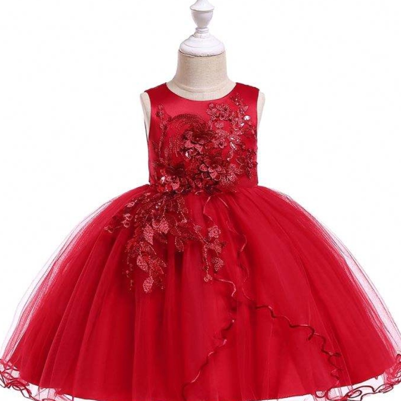 Baige New Fashion Girls Kids Party Lace Sukienki Letnia butik odzież dla dzieci L5063