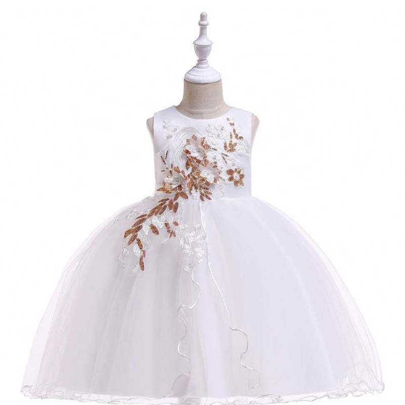 Baige Kids Obrania biała kwiat dziewczyny sukienka haft haftowanosić wieczorne sukienki dla dziewcząt L5060