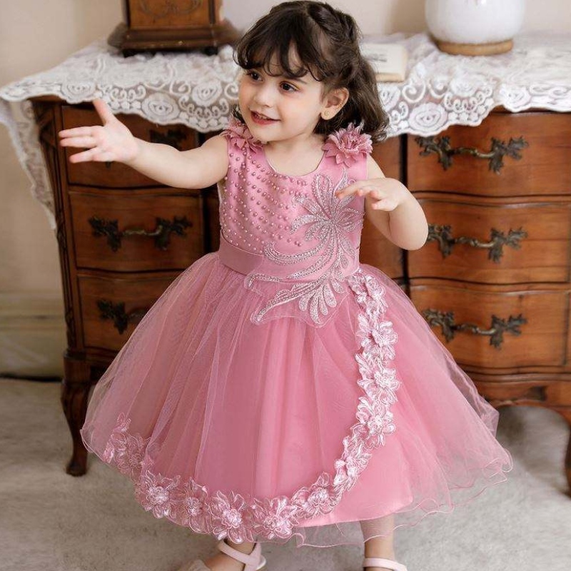 Baige Najnowsze sukienki dla dziewcząt Sukienka z ubraniemniemowlęcia Tiul Flower Dress for Girl Party Evening Sukienka N2111