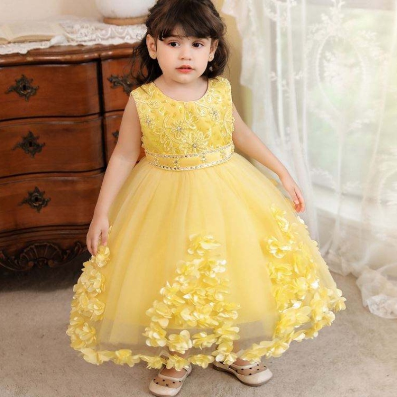 Baige Turkey Style Kids Frock Girl Dress Baige Kids Birthday Party Dress 2years N2103