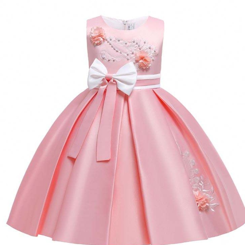 Baige Satin Wzorka 4years dla dzieci suknia balowa dla dzieci kwiat dziewczyna sukienka l5285