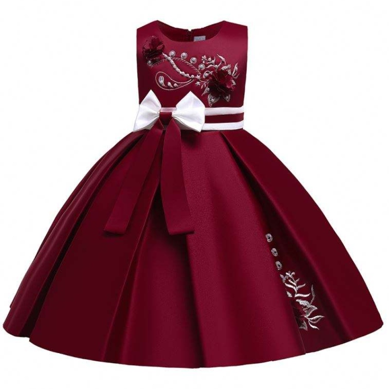 Baige Satin Wzorka 4years dla dzieci suknia balowa dla dzieci kwiat dziewczyna sukienka l5285