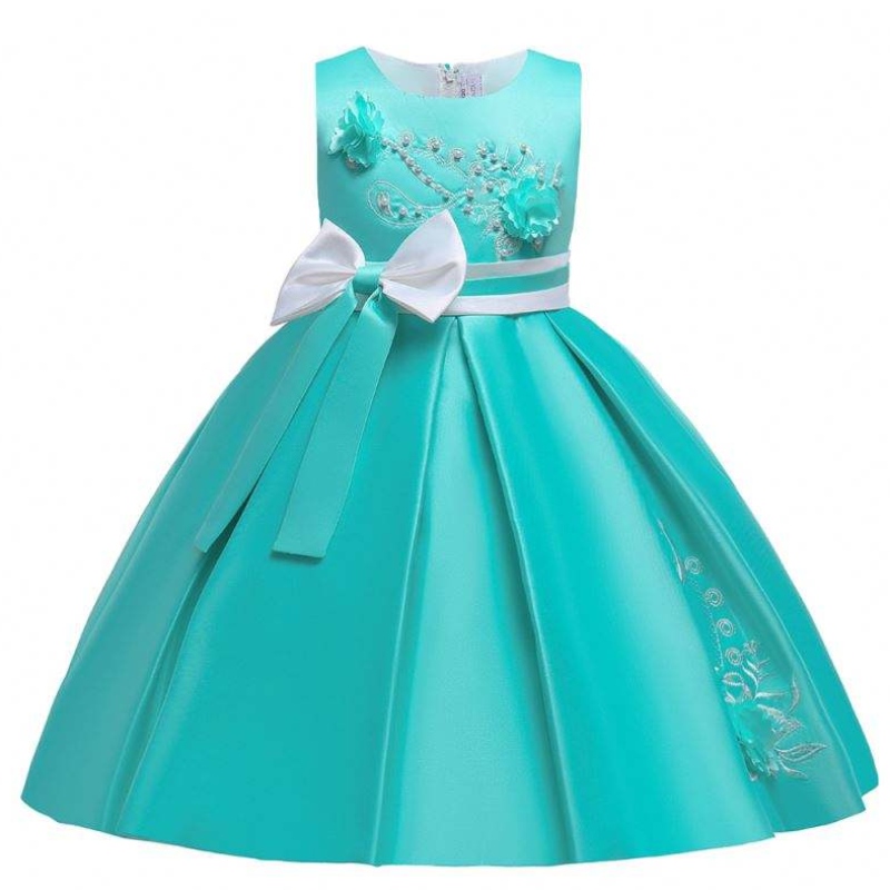 Baige Satin Wzorka 4years dla dzieci suknia balowa dla dzieci kwiat dziewczyna sukienka l5285