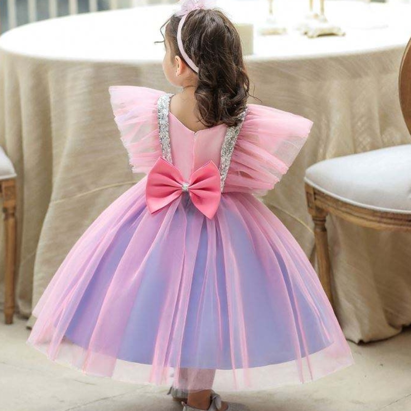 Baige Summer Puffy Flower Girl Sukienka urodzinowa pełnia księżyca Dzieci Wedding Tutu Party Sukienka L2065xz