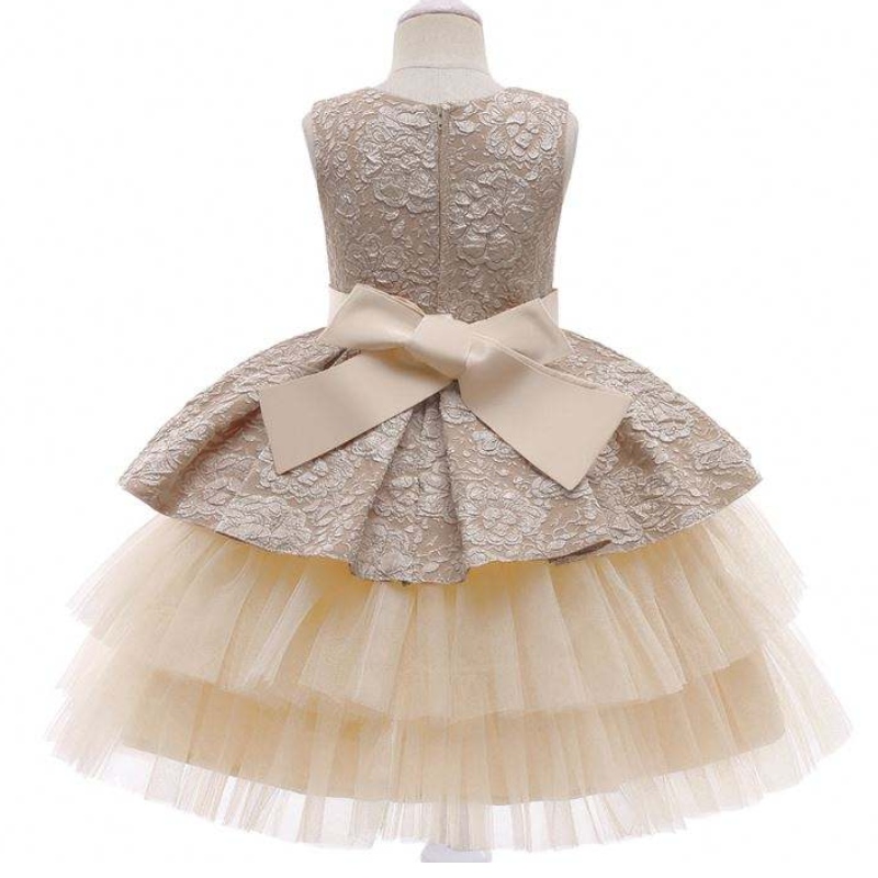 Baige Princess Flower Girl Dress Summer Tutu ślub przyjęcie urodzinowe dziecinastolatki